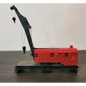 Vintage HO Scale Crane Car Union Pacific Athearn #03043 Red Black Model Train